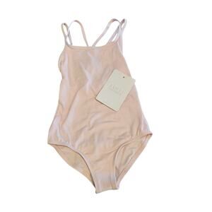 Lulli Dancewear Girls Sz 6 Light Pink Dance Leotard Strappy NEW